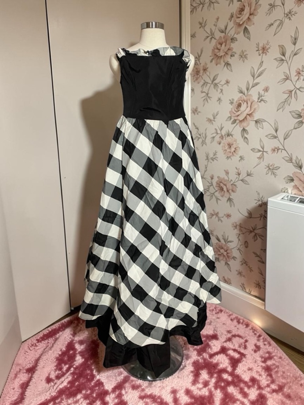 Gunne Sax Black & White Check Gown